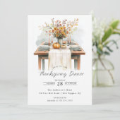 秋の素朴お祝い感謝祭 招待状 (スタンド正面)