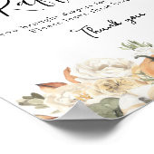 秋の素朴かぼちゃおむつラッフルサイン ポスター (角)