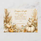 秋の素朴かぼちゃおむつラッフル エンクロージャーカード (正面)