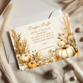 秋の素朴かぼちゃおむつラッフル エンクロージャーカード