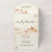 秋の素朴かぼちゃと花 オールインワン招待状 (外側)