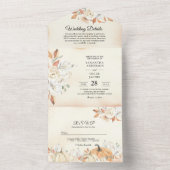 秋の素朴かぼちゃと花 オールインワン招待状 (内側)