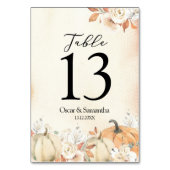 秋の素朴かぼちゃと花 テーブルナンバー (裏面)