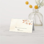 秋の素朴かぼちゃと花 プレイスカード (正面)