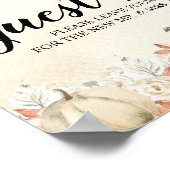 秋の素朴かぼちゃと花 ポスター (角)