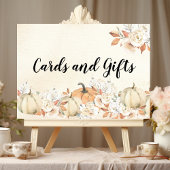 秋の素朴かぼちゃと花 ポスター