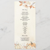 秋の素朴かぼちゃと花 メニュー (裏面)