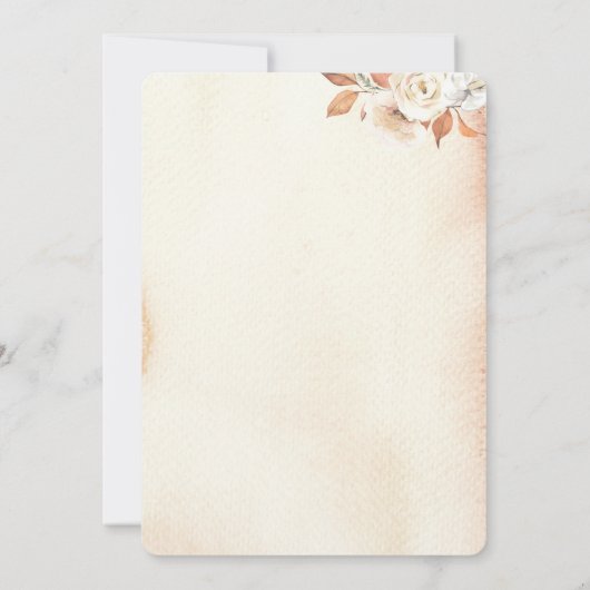 秋の素朴かぼちゃと花 招待状 (裏面)