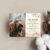 秋の素朴かぼちゃと花 案内ポストカード