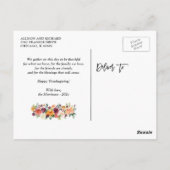 秋の素朴かぼちゃのフローラ感謝祭の写真 ポストカード (裏面)