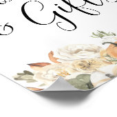 秋の素朴かぼちゃの本と贈り物 ポスター (角)