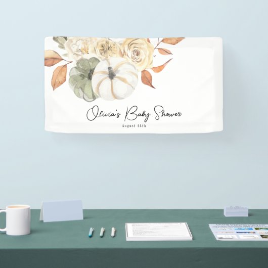 秋の素朴かぼちゃの赤ちゃんシャワーバナー 横断幕 (トレードショー)