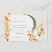 秋の素朴かぼちゃアーチフローラウェディングRSVP エンクロージャーカード (正面)