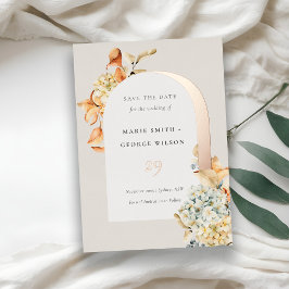 秋の素朴かぼちゃアーチフローラ保存日付 箔招待状