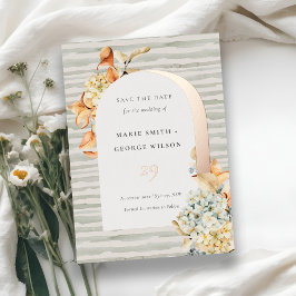 秋の素朴かぼちゃアーチフローラ保存日付 箔招待状