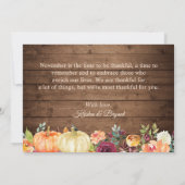 秋の素朴かぼちゃフローラひも サンキューカード (裏面)