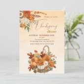 秋の素朴かぼちゃ感謝祭ディナー 招待状 (スタンド正面)