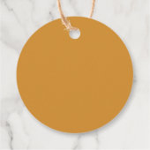 秋の素朴なオレンジのカボチャの感謝してい緑あな フェイバータグ (裏面)