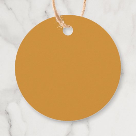 秋の素朴なオレンジのカボチャの感謝してい緑あな フェイバータグ (裏面)