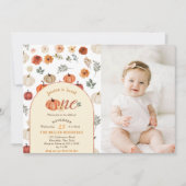 秋の素朴なスイートワンビルデイーパーティーの写真 招待状 (正面)