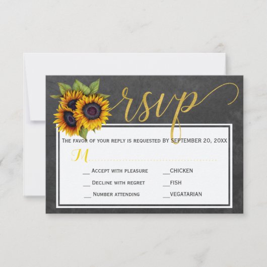 秋の素朴なヒマ結婚ワリの脚本rsvp 出欠カード (正面)