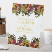 秋の素朴なフローラ結婚のカップルの名前は歓迎 台座サイン (インサイチュ)