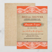 秋の素朴なレースのウェディングシャワー招待状 招待状 (正面/裏面)