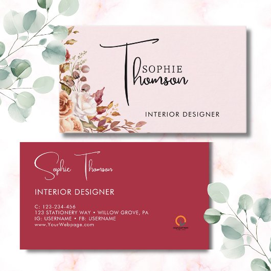 秋の素朴な花 名刺