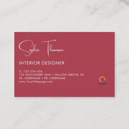 秋の素朴な花 名刺 (裏面)