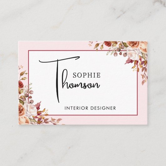 秋の素朴な花 名刺 (正面)