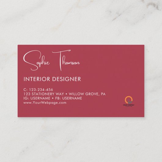 秋の素朴な花 名刺 (裏面)