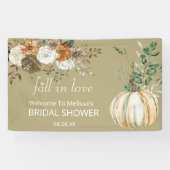 秋の素朴な茶色のフローラ緑 横断幕 (横)