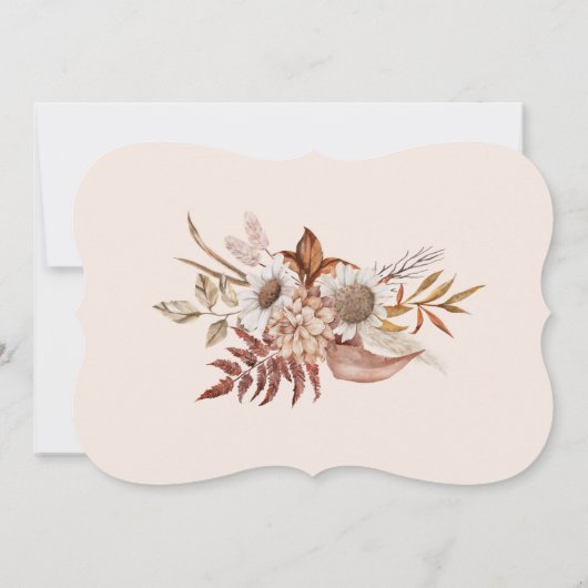 秋の素朴な葉の感謝祭 招待状 (裏面)