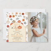 秋の素朴な2歳誕生日パーティーの写真 招待状 (正面)