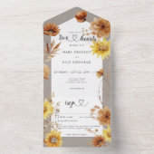 秋の素朴ひまわりトープ&ホワイト詳細 オールインワン招待状 (内側)