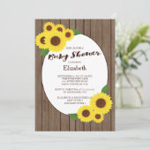 秋の素朴ひまわりベビーシャワー招待状 招待状 (スタンド正面)