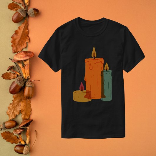 秋の素朴ろうそく Tシャツ