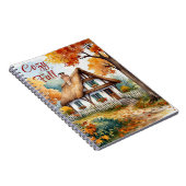 秋の素朴コテージの木々の風景 ノートブック (右側)