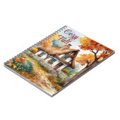 秋の素朴コテージの木々の風景 ノートブック (左側)