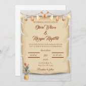 秋の素朴スクロール結婚式招待状 | エレガント 招待状 (正面/裏面)