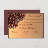 秋の素朴テーマ松コーンRSVPカード 出欠カード (正面/裏面)