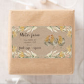 秋の素朴トーンズファームハウスエッグカートンラベル ラベル (インサイチュ)