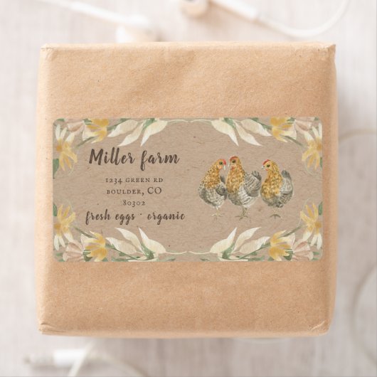 秋の素朴トーンズファームハウスエッグカートンラベル ラベル (インサイチュ)