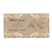 秋の素朴トーンズファームハウスエッグカートンラベル ラベル (正面)