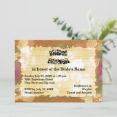 秋の素朴ハートとフレームのブライダルシャワー 招待状 (スタンド正面)