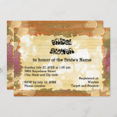 秋の素朴ハートとフレームのブライダルシャワー 招待状 (正面/裏面)