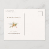 秋の素朴バラスクリプト日付の保存 案内ポストカード (裏面)