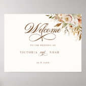 秋の素朴バラ植物台本へようこそ ポスター (正面)