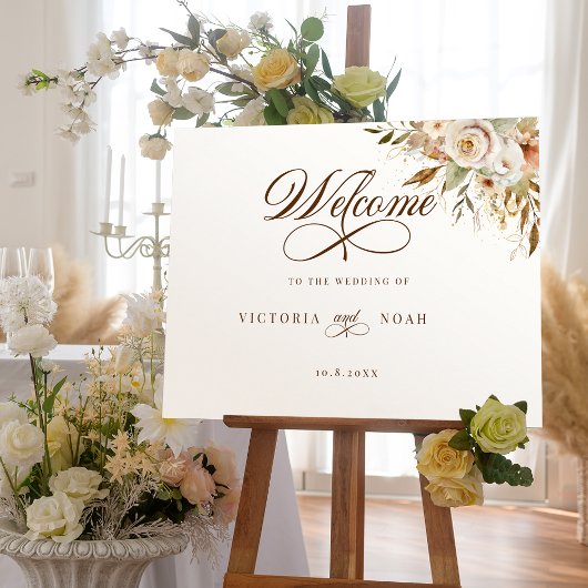 秋の素朴バラ植物台本へようこそ ポスター