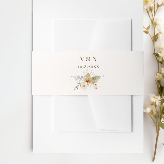 秋の素朴バラ植物学 招待状ベリーバンド